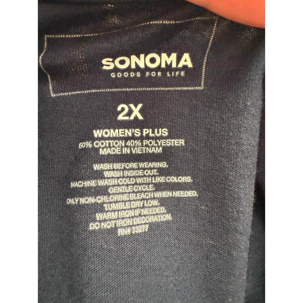 Sonoma Women's Plus Size 2X Patriotic USA Flag Short Sleeve Comfy T-Shirt - Picture 5 of 6